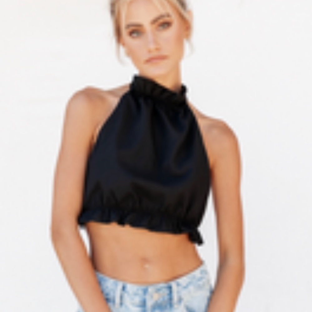 Charcoal clothing - crop top backless halter - size XS